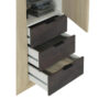 Armoire 3 portes et 3 tiroirs AYALA imitation Chêne