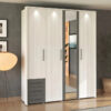 Armoire 4 portes 3 tiroirs SIDON