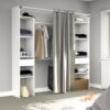 Dressing_Avec_Rideau_-_2_Tiroirs_Et_2_Colonnes_-_D_cor_Blanc_-_L_198_X_P_40_X_H_203_Cm_-_Artic Dressing Avec Rideau - 2 Tiroirs Et 2 Colonnes - Décor Blanc - L 198 X P 40 X H 203 Cm - Artic