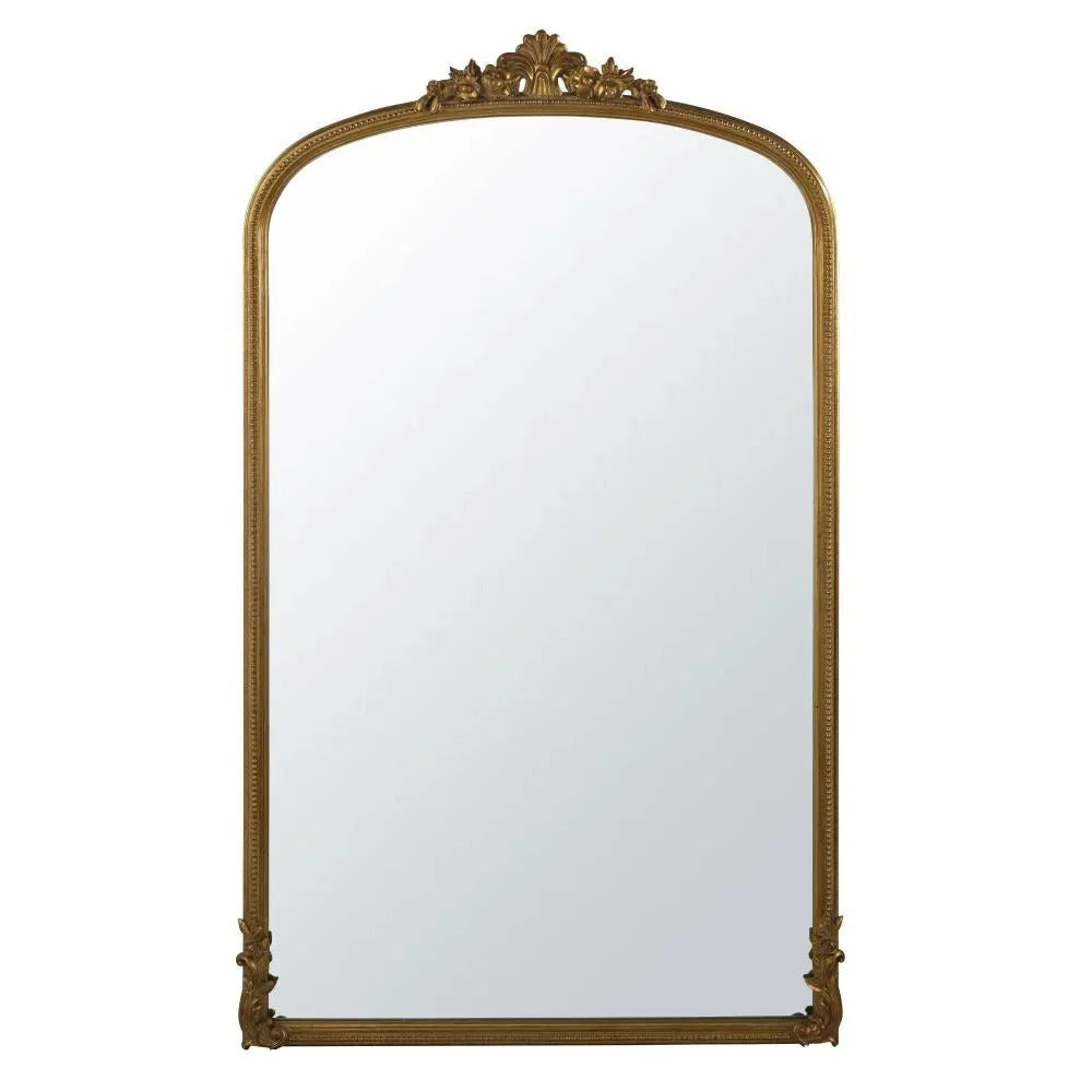 Grandmiroirrectangulaireenboisdepaulowniadoreeffetvieilli119x194_1 OMERA - Grand miroir rectangulaire en bois de paulownia doré