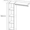 Kit dressing 1 colonne ajustable Pole décor blanc