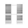Kit dressing 2 colonnes + 2 penderies + 6 tiroirs