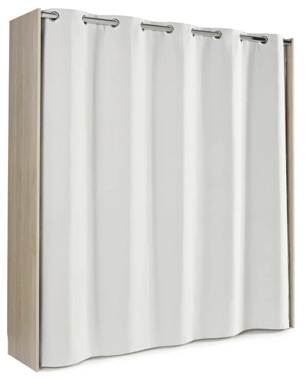 Kitdressing2colonnesavecrideauKometdecorcheneH.200xL.180xP.50cm_2 Kit dressing 2 colonnes avec rideau Komet décor chêne H. 200 x L. 180 x P. 50 cm