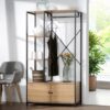 Penderie Avec Rangements Effet Bois - H167 X L90 Cm