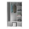 Kit dressing avec rideau gris L.105 cm OPTIMAL 2 blanc