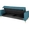 Banquette lit BIMBO tissu Bleu canard