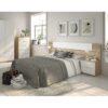 Commode 5 tiroirs LINEA Blanc et imitation chêne