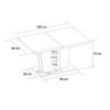 Table extensible L.140 à 180 cm LEXIE imitation chêne et noir