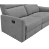 Canapé 3 places 2 relax manuels CORRANO tissu gris clair
