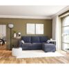 Canapé d'angle convertible méridienne réversible tissu gris foncé BROADWAY