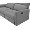 Canapé 3 places 2 relax manuels CORRANO tissu gris clair