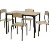 Set table et chaise OPAL imitation chêne