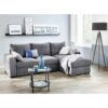 Canapé d'angle convertible méridienne réversible tissu gris foncé BROADWAY