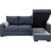 Canapé d'angle convertible méridienne réversible tissu gris foncé BROADWAY