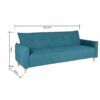 Banquette lit BIMBO tissu Bleu canard