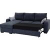 Canapé d'angle convertible méridienne réversible tissu gris foncé BROADWAY