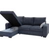 Canapé d'angle convertible méridienne réversible tissu gris foncé BROADWAY