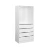 Module Dressing Avec 4 Tiroirs Et 1 Penderie Blanc. Panneaux Stratifiés