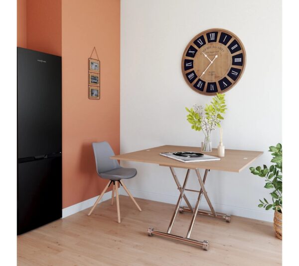 Table relevable 2 en 1 LILIAN Imitation chêne