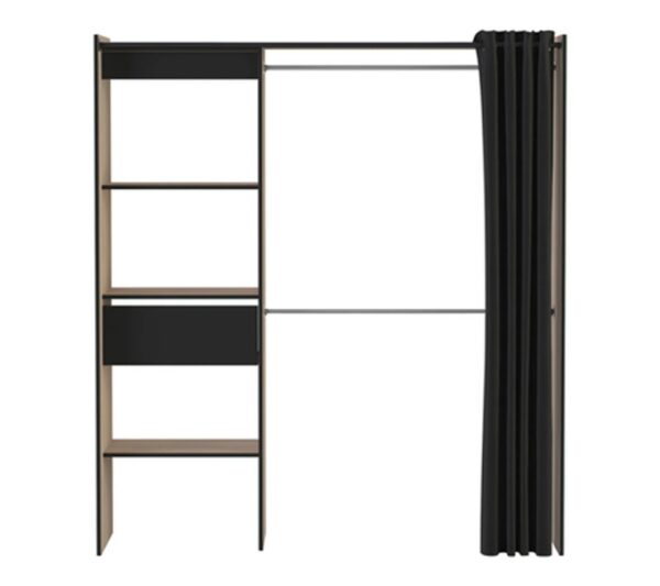 telechargement_1_0cf2cba9-6f17-45ad-b2ff-f6945569bd41 Kit Placard Avec Rideau Coloris Chêne Brosse/noir Mat - 168,2 X 187 X 50 Cm