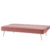 Banquette 3 places convertible LILY en velour rose