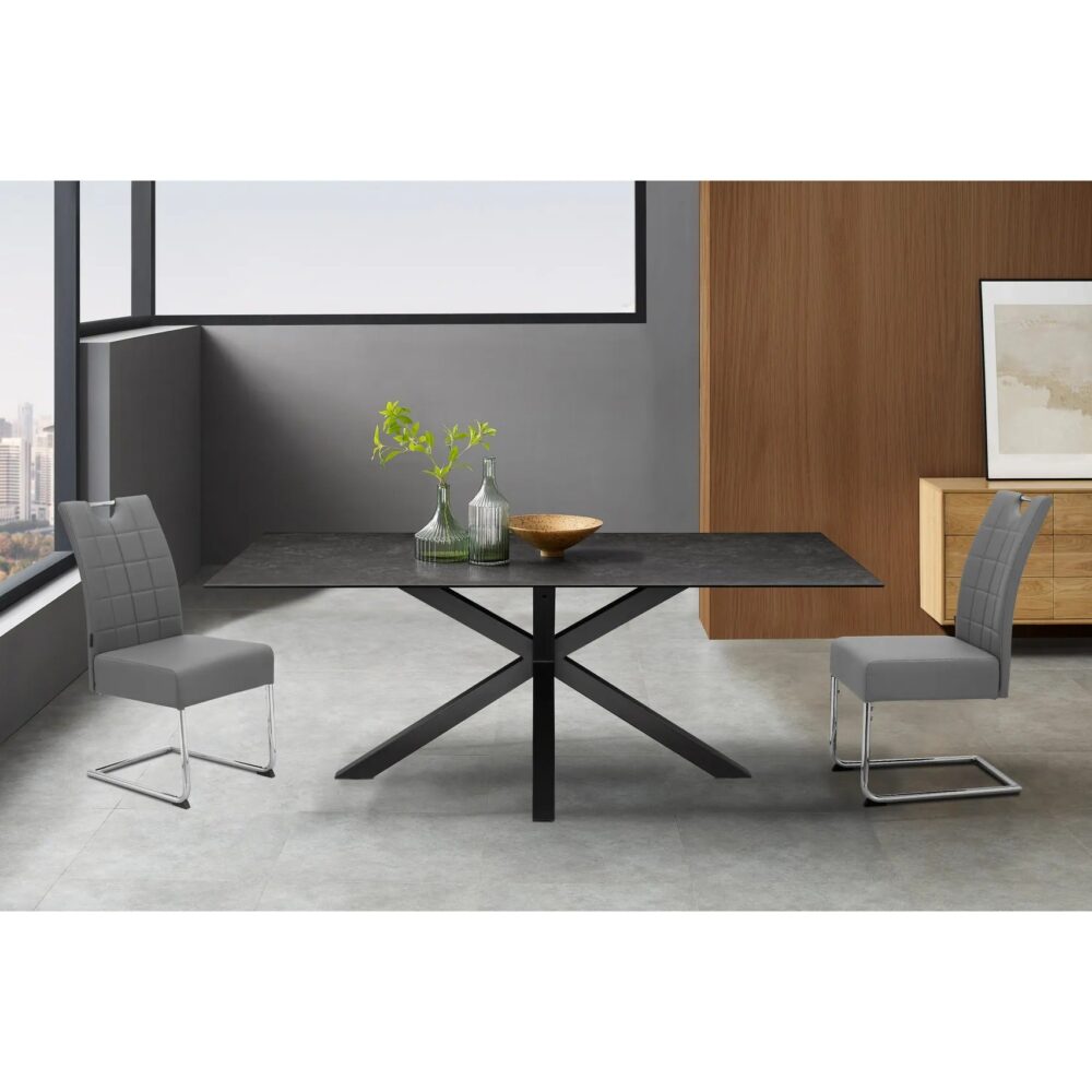 Table de séjour L.200cm BALA gris céramique