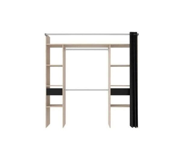 telechargement_1_398991af-88c7-48c1-8951-3eae2a9af0d4 Dressing Avec Rideau - 2 Colonnes Avec 2 Tiroirs + 2 Penderies - Décor Chêne Jackson Et Noir - Como