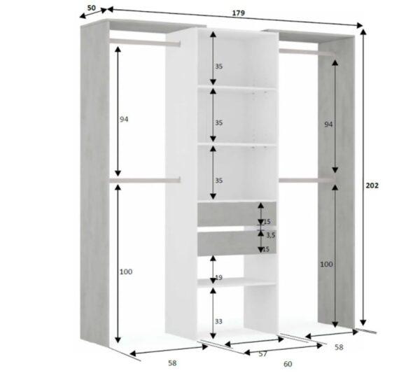 telechargement_1_420a273e-495e-48d2-959f-7ae647e2418d Aménagement Dressing Blanc/béton Clair - Kiyin - L 179 X L 50 X H 202 Cm