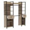 Aménagement Dressing Extensible Chêne/noir - Gari - L 140/179 X L 48 X H 207 Cm