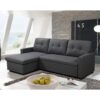 Canapé d'angle SYRA réversible convertible tissu Gris foncé