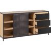 Buffet 1 porte 6 niches OSKAR imitation Chêne et noir