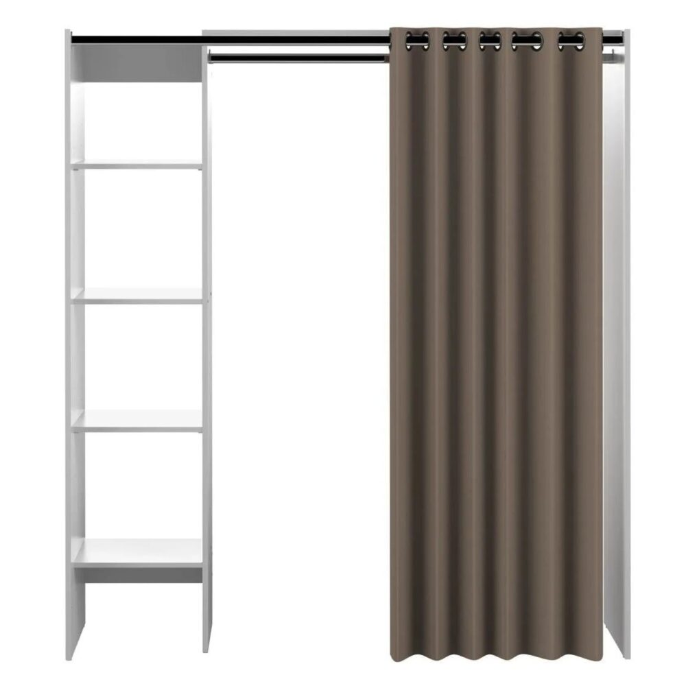 Dressing Tom Blanc Et Rideau Taupe Une Colonne 160 X 182