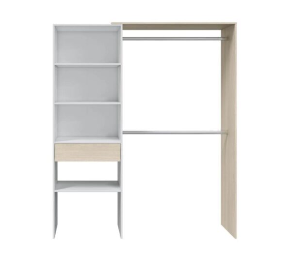 telechargement_1_c3462b43-897d-420a-b49c-96e777d5a254 Aménagement Dressing Réversible Blanc/chêne - Daji - L 158 X L 40 X H 187 Cm