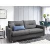 Canapé 3 places convertible semi-express SINKI tissu gris anthracite couchage 182x142cm