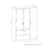 Armoire 3 portes 2 tiroirs L.134 cm READY imitation chêne kronberg et ardoise