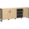 Buffet 3 portes PARKER imitation chêne et noir