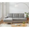 Canapé d'angle gauche SUNNY tissu Gris clair