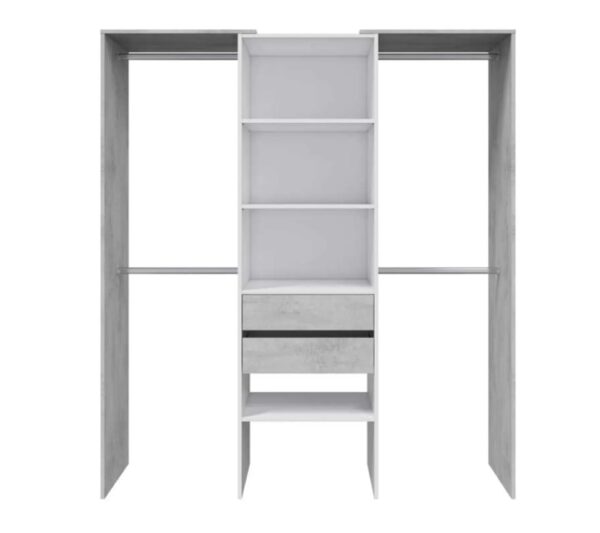 telechargement_28989975-7590-43a9-bf6c-a3178e48e0b5 Aménagement Dressing Blanc/béton Clair - Kiyin - L 179 X L 50 X H 202 Cm