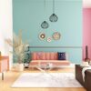 Banquette 3 places convertible LILY en velour rose