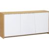 Buffet 3 portes ESSENTIAL Imitation chêne et blanc