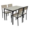 Ensemble table + 4 chaises EDISON Noir et Imitation chêne