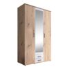 Armoire avec penderie et tiroirs ARTY Blanc et imitation chêne