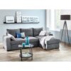 Canapé d'angle convertible méridienne réversible tissu gris foncé BROADWAY