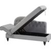 Méridienne convertible avec coffre LALOU Tissu gris