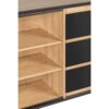 Buffet 1 porte 6 niches OSKAR imitation Chêne et noir
