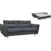 Canapé 3 places convertible express 160x190cm MILANE tissu gris anthracite