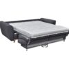 Canapé 3 places convertible express 160x190cm MILANE tissu gris anthracite