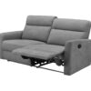 Canapé 3 places 2 relax manuels CORRANO tissu gris clair