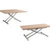 Table relevable 2 en 1 LILIAN Imitation chêne