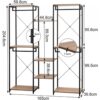 Portant.meuble Rangement Pour Vêtements.penderie Ouverte En Acier+mdf.chêne+noir.165x39.8x204.6cm